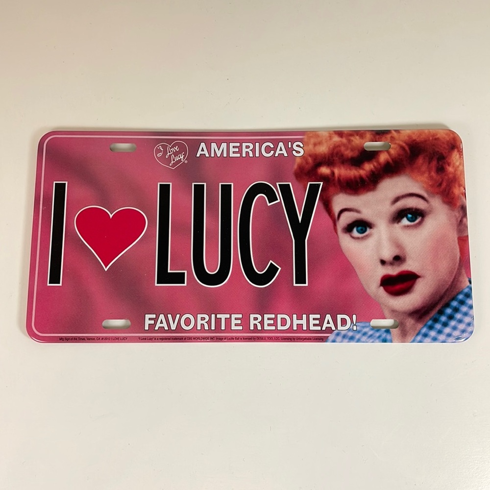 I Love Lucy License Plate Tin Sign